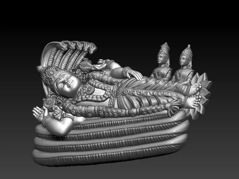 Laxmiji Vishnuji Pendant 3D print model_2