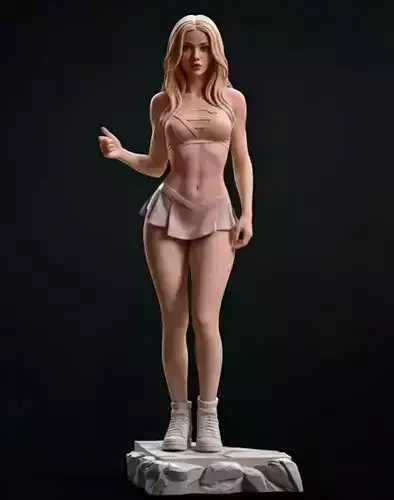 Cheerleader Figure 3D Realistic Female Character Uniform