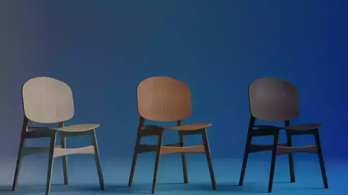 Set of 3 Modern Chairs - Game and Visualization Ready 3D Models