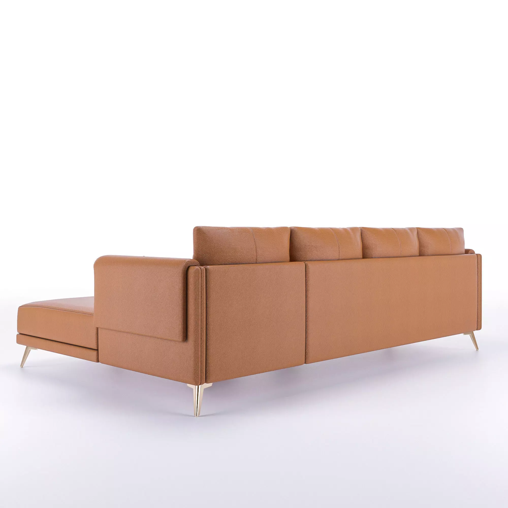 L-Shaped Corner Sofa Set Low-poly 3D model_8