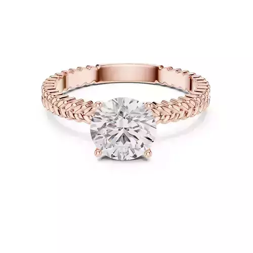 Solitaire Round Cut Diamond Engagement Ring ALL SIZES STL Video