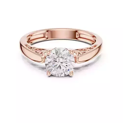 Solitaire Round Diamond Engagement Ring ALL SIZES STL Video