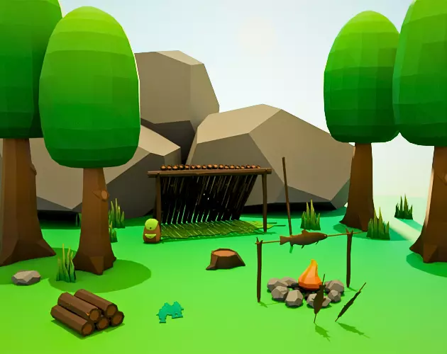 Low poly camp demo Free low-poly 3D model_0