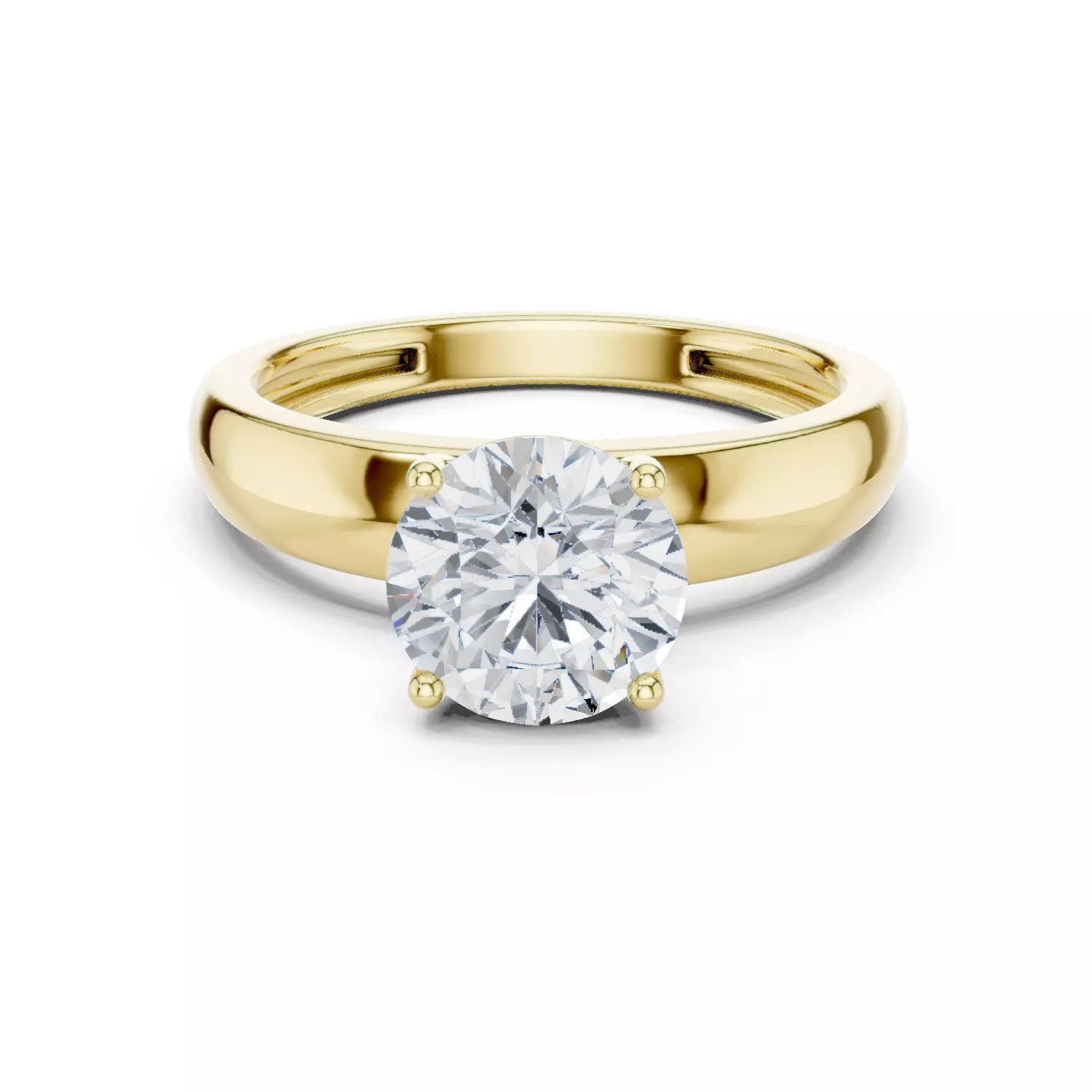 Solitaire Round Diamond Engagement Ring ALL SIZES STL Video 3D print model_13