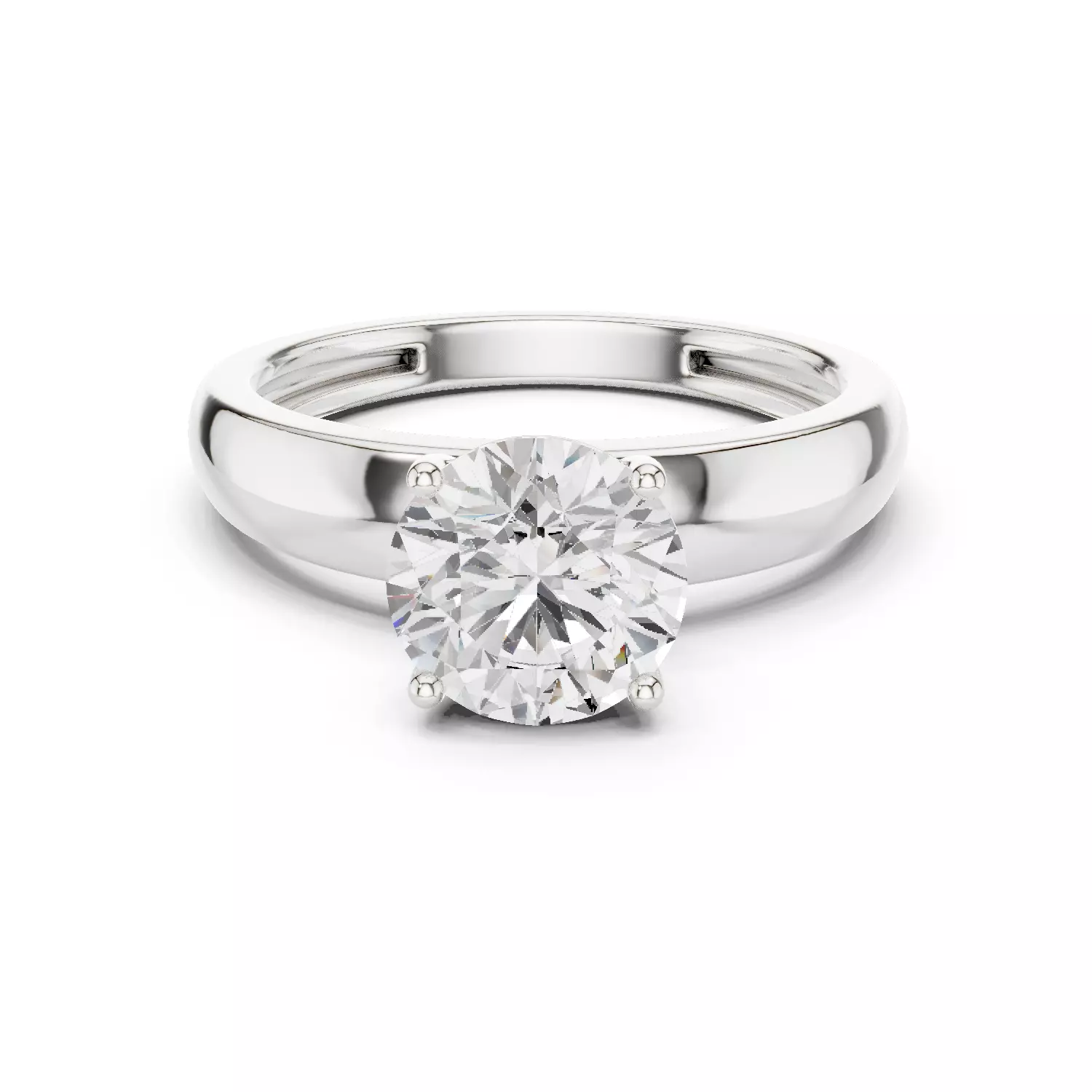 Solitaire Round Diamond Engagement Ring ALL SIZES STL Video 3D print model_14