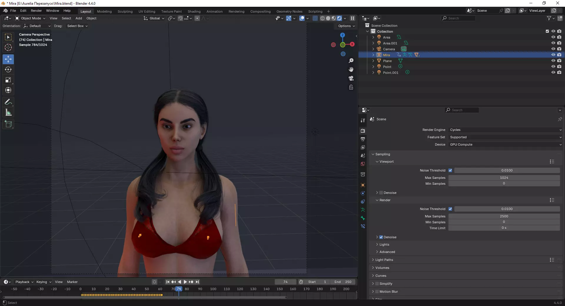 Mira - Female Character Low-poly 3D model_5