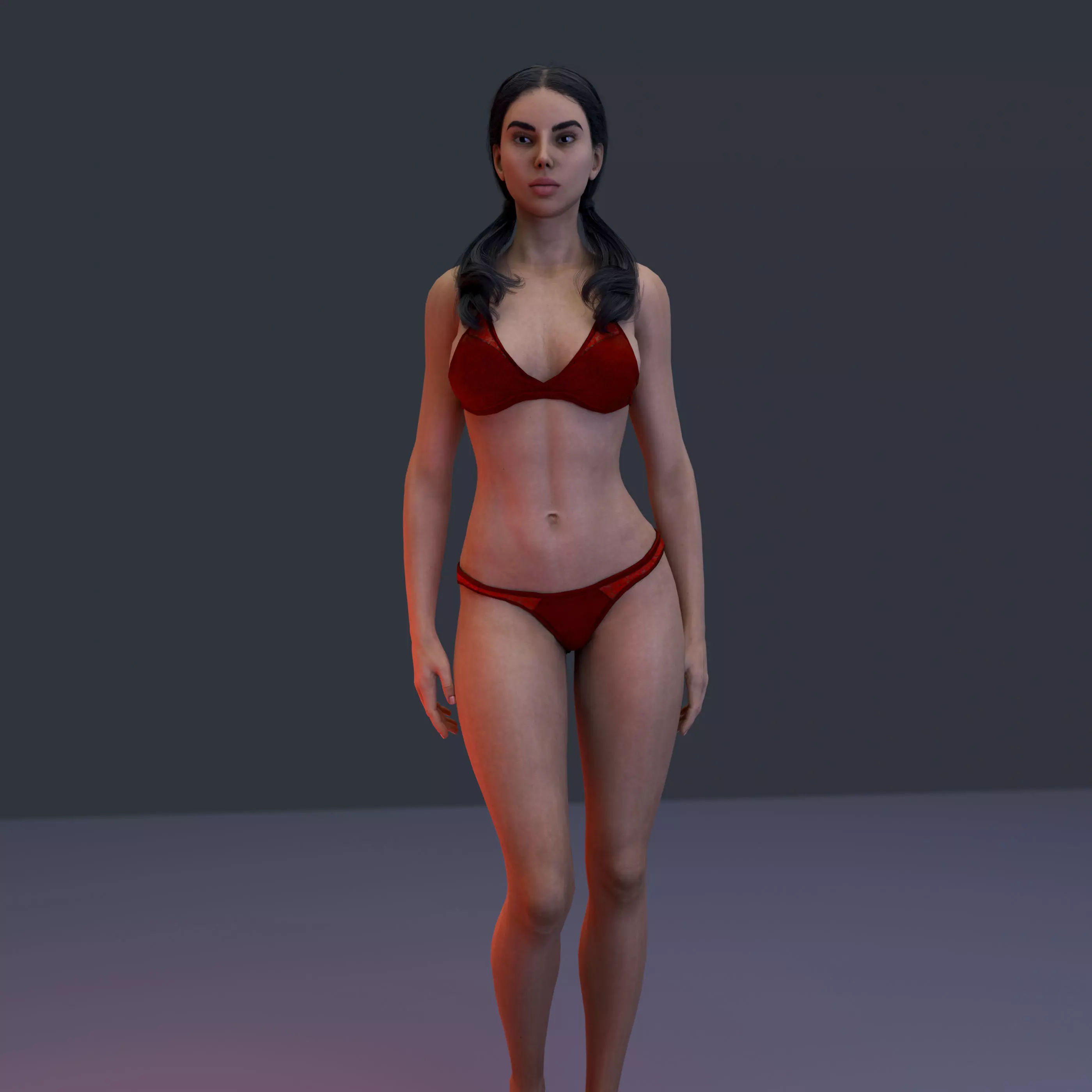 Mira - Female Character Low-poly 3D model_1
