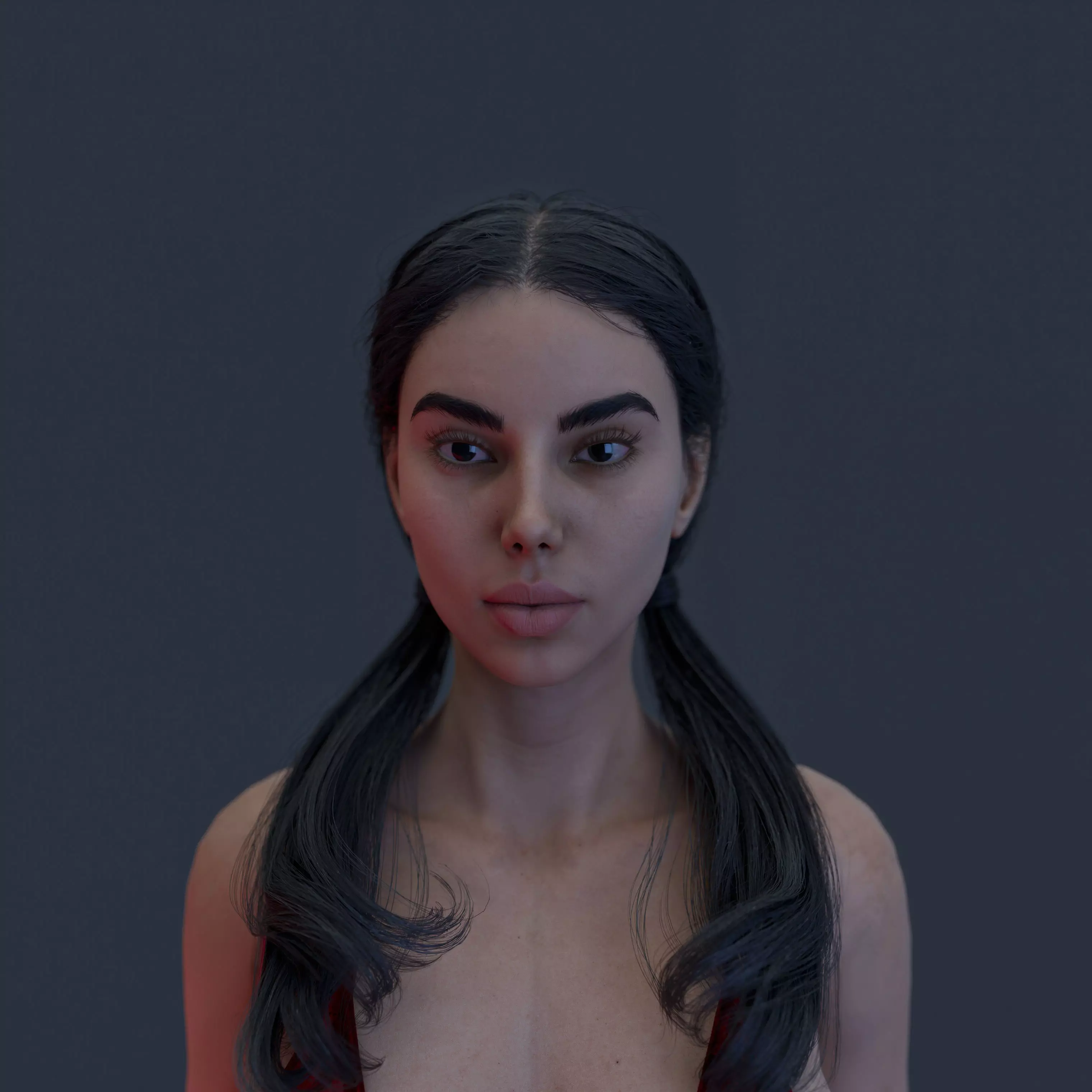 Mira - Female Character Low-poly 3D model_0