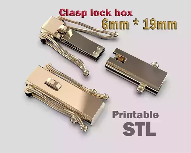 Jewelry CLASP Lock box for necklace 6mm STL ready to Print