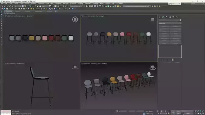 Stay barstool Low-poly 3D model 5