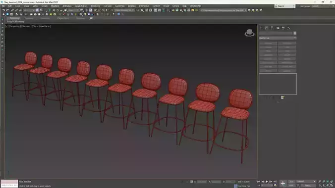 Stay barstool Low-poly 3D model 7