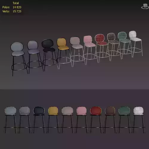 Stay barstool Low-poly 3D model 4
