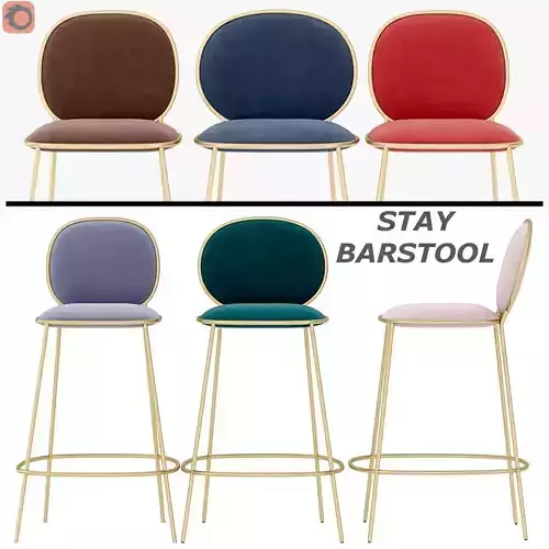 Stay barstool Low-poly 3D model