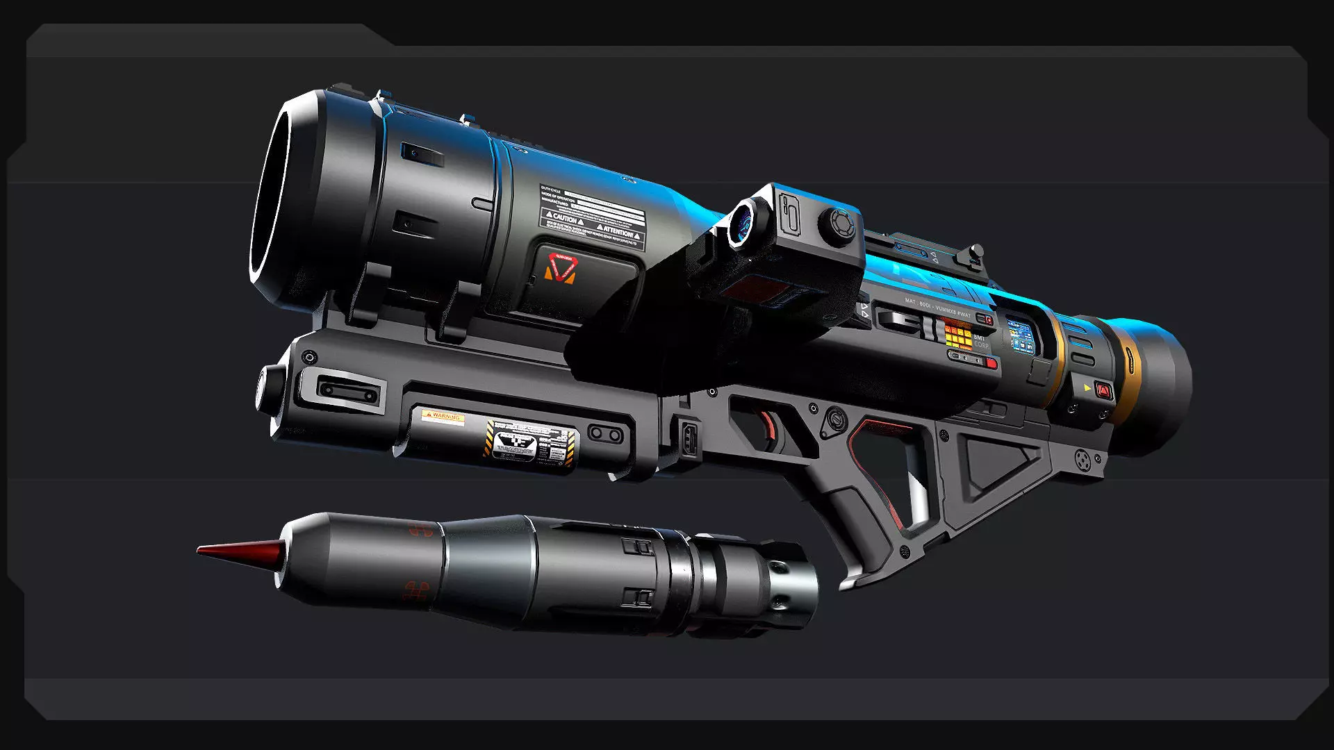 PACK - 6 SCIFI Weapons Low-poly 3D model_32