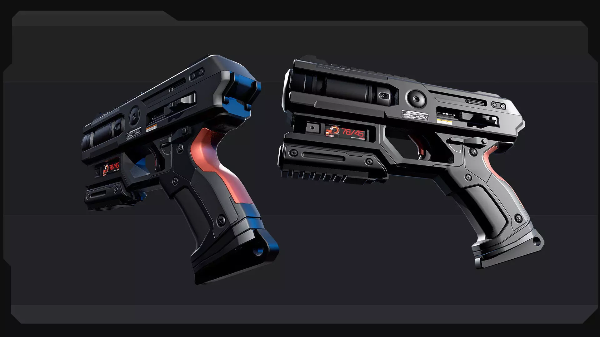 PACK - 6 SCIFI Weapons Low-poly 3D model_4