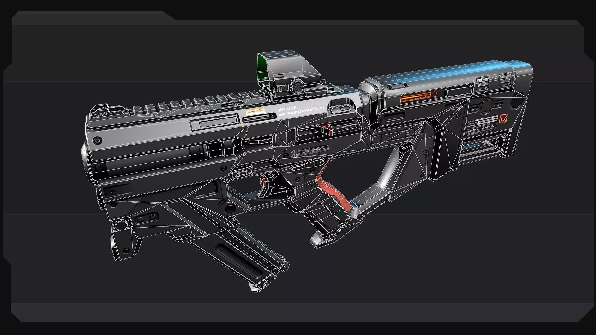 PACK - 6 SCIFI Weapons Low-poly 3D model_12