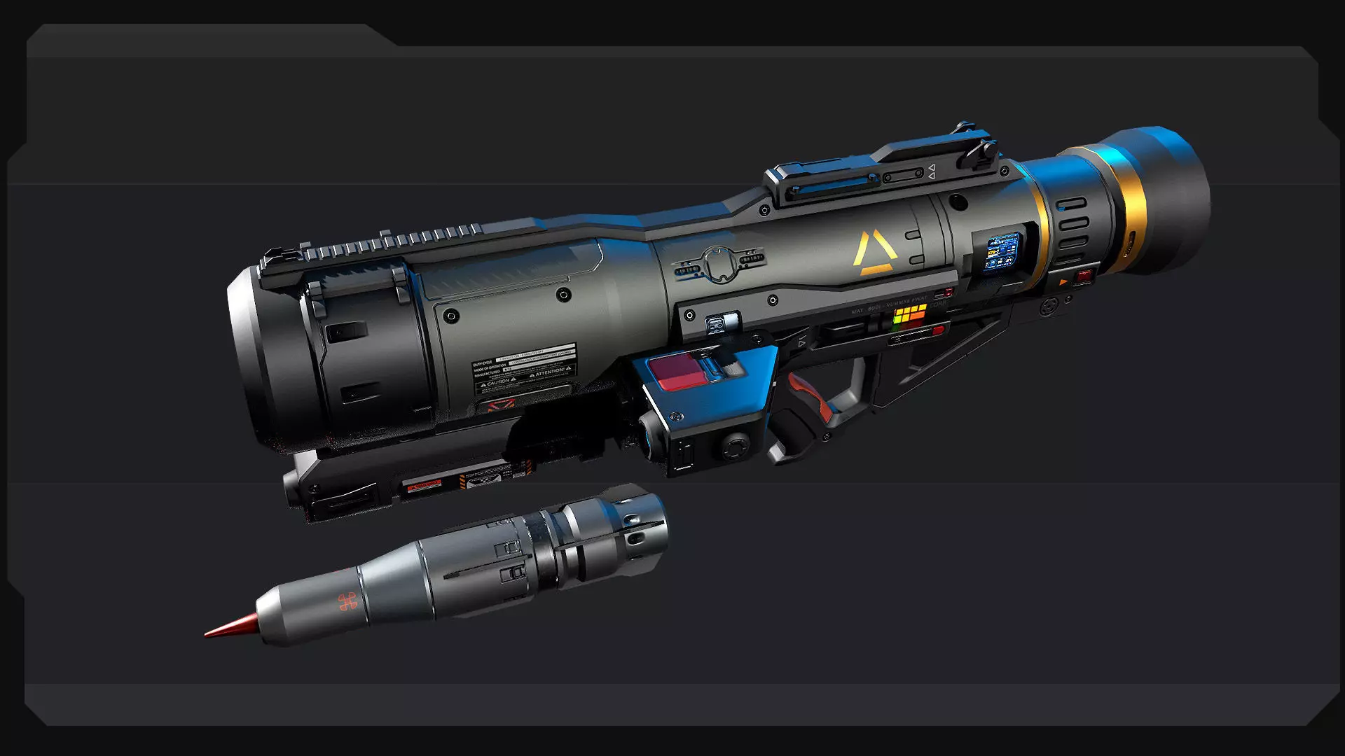 PACK - 6 SCIFI Weapons Low-poly 3D model_34