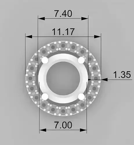 Luxury Stud Earring 3D Print Model  Gemstone Setting Design