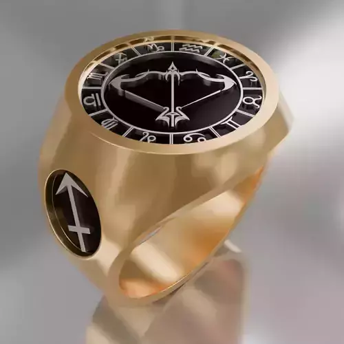 Sagittarius Zodiak symbol ring 3D model for 3D printing