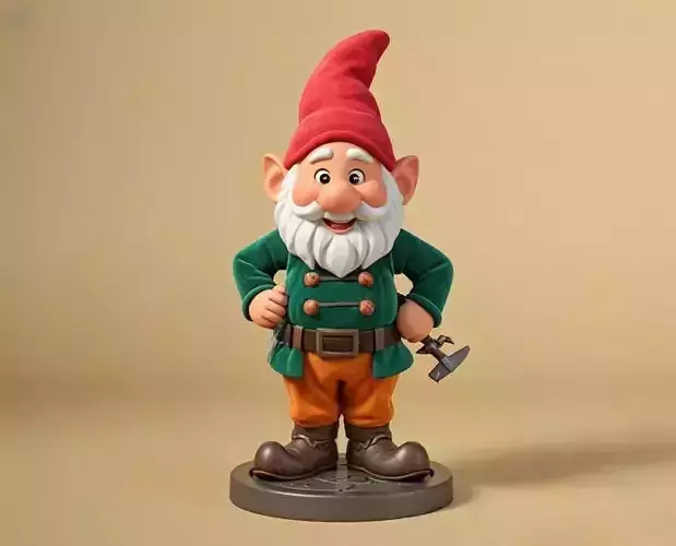 2282 Fairy Tale Gnome  Color Full  Body Figurine on Base  magic