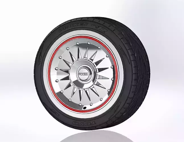 Wheel 18inch Foose Stardust FR02 for scale model 3D print model