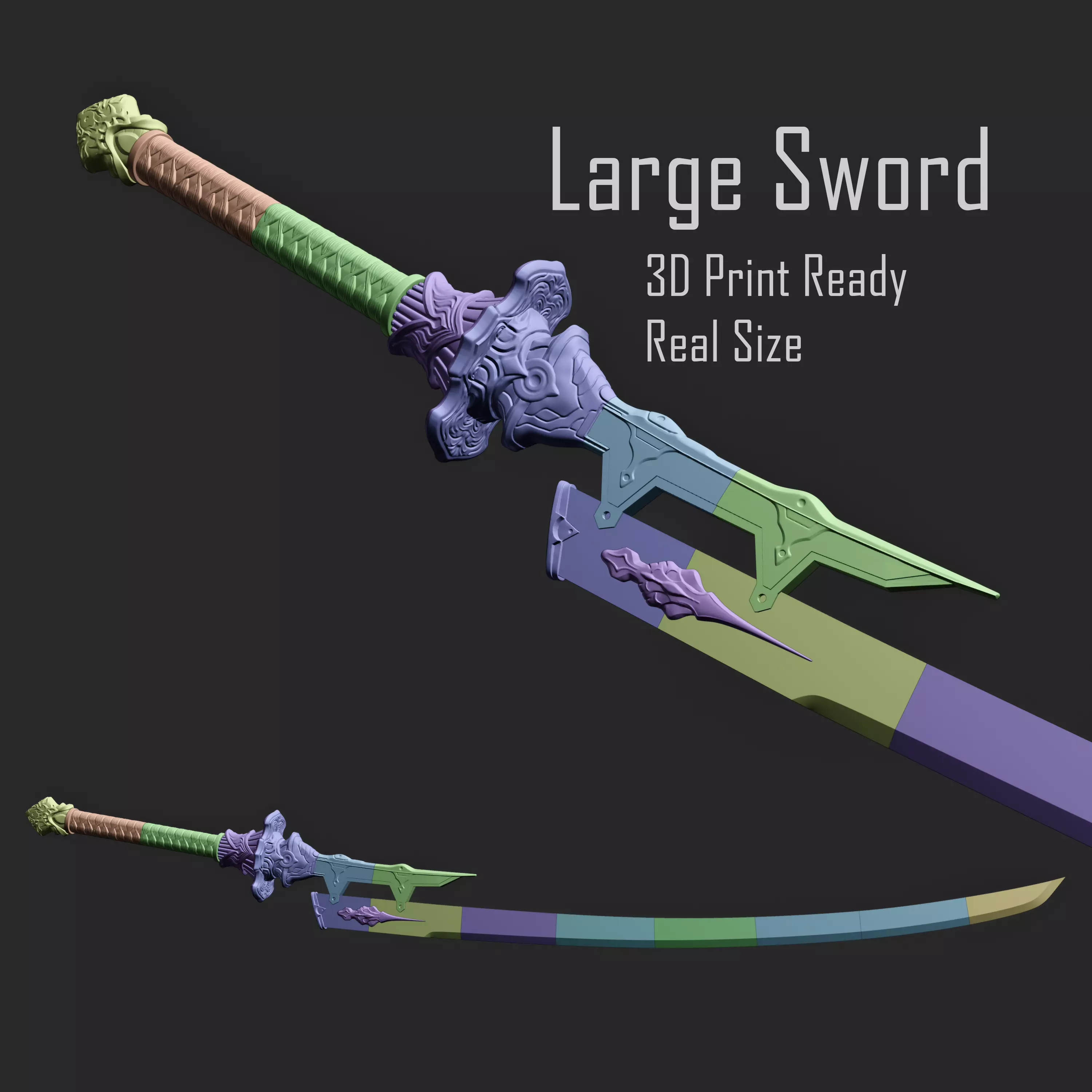 2b Large Sword - Virtuous Treaty 3D print model_0