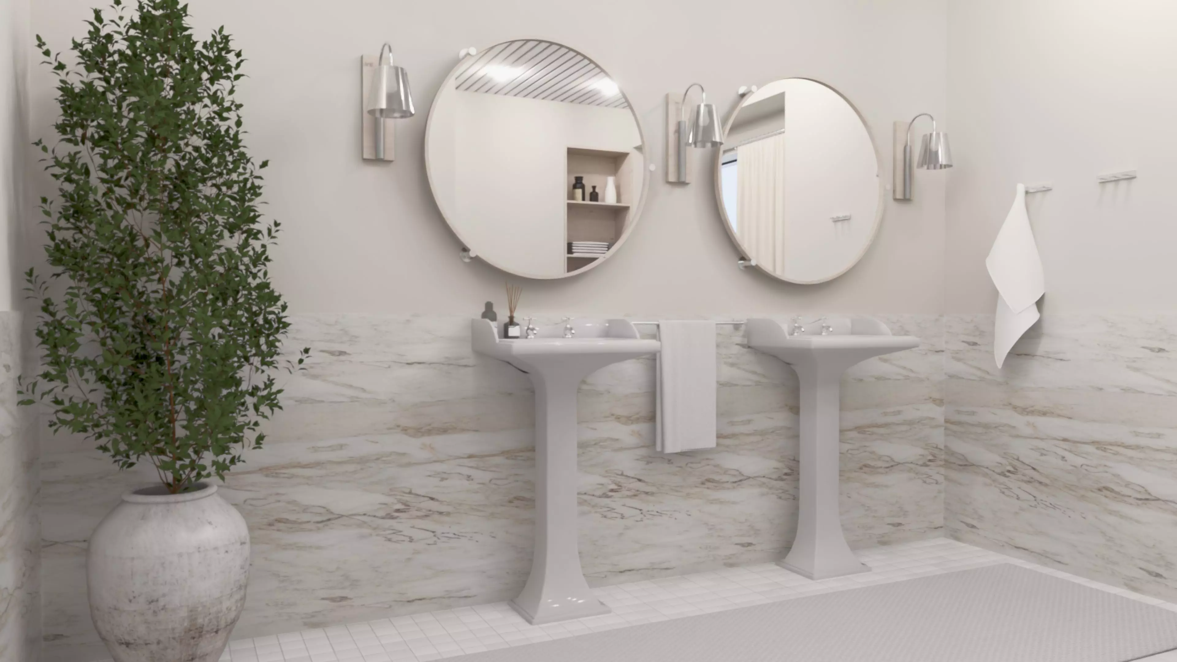 Vintage Bathroom 3D model_1