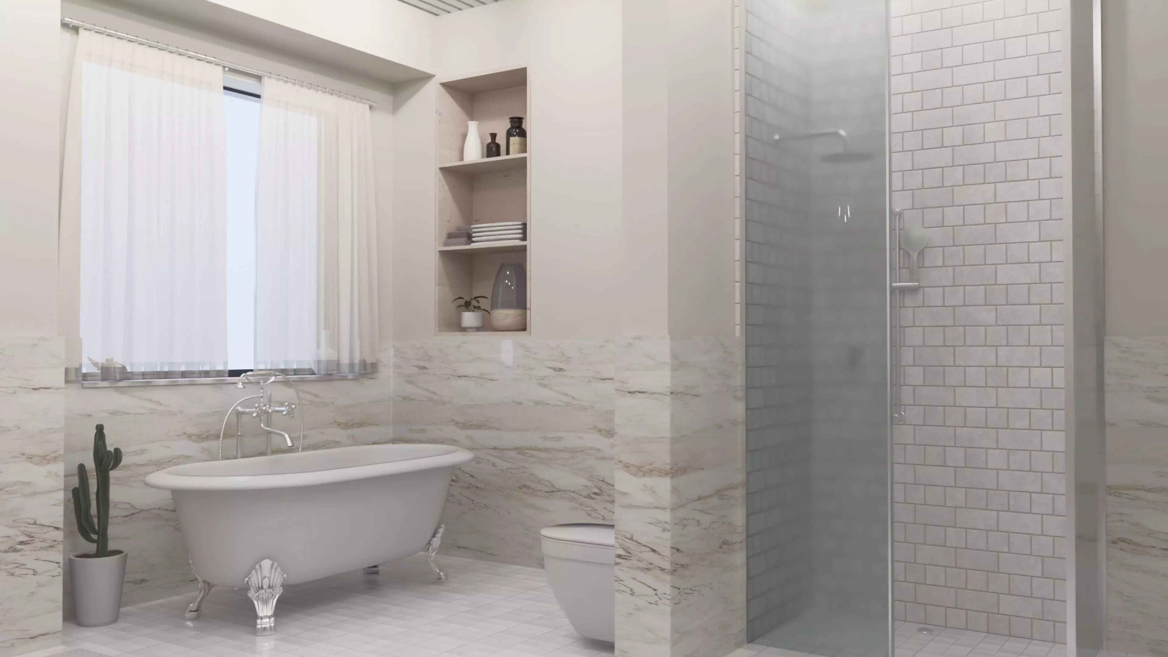 Vintage Bathroom 3D model_0