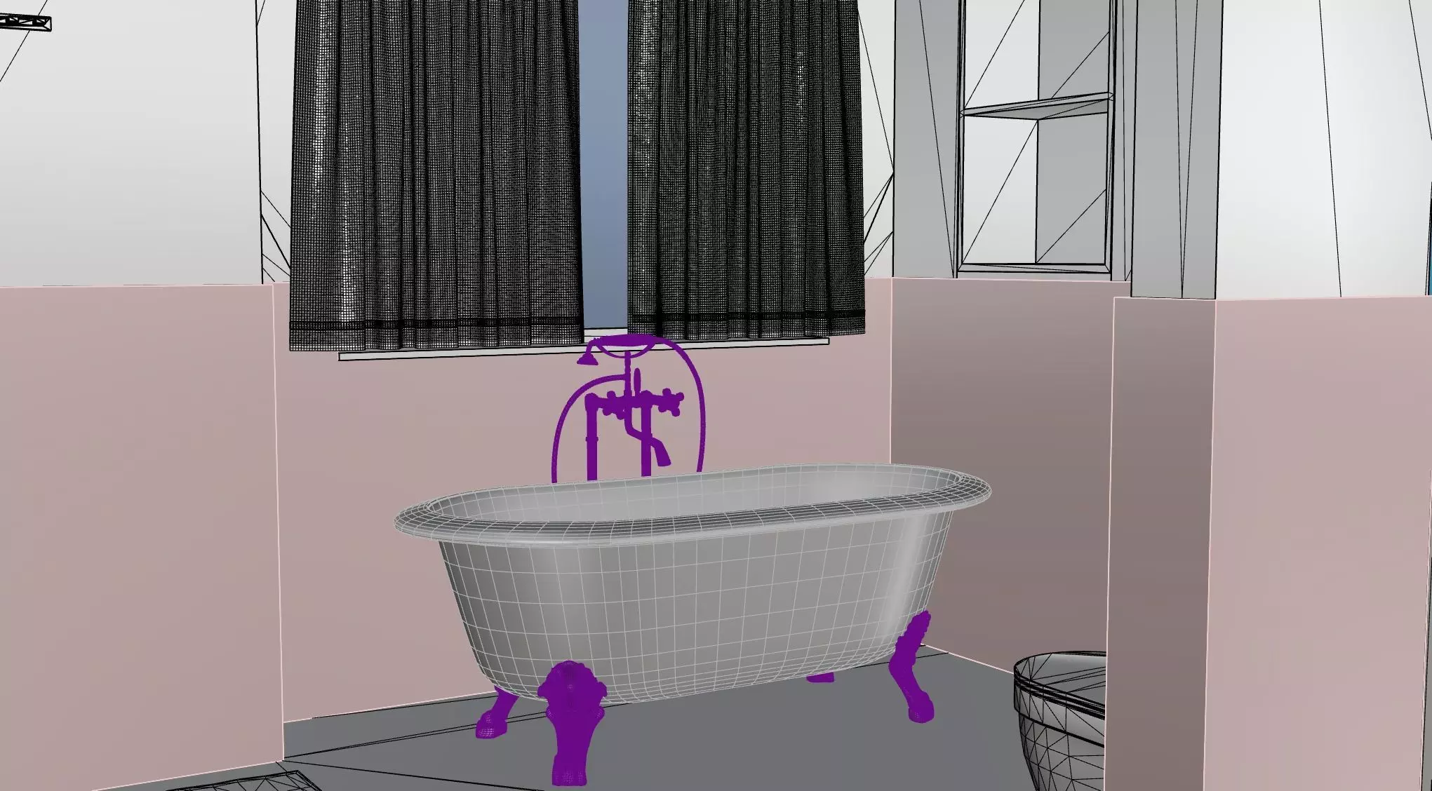 Vintage Bathroom 3D model_3