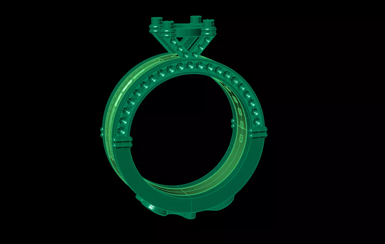 Two-piece ring with a diamond 3D print model_14