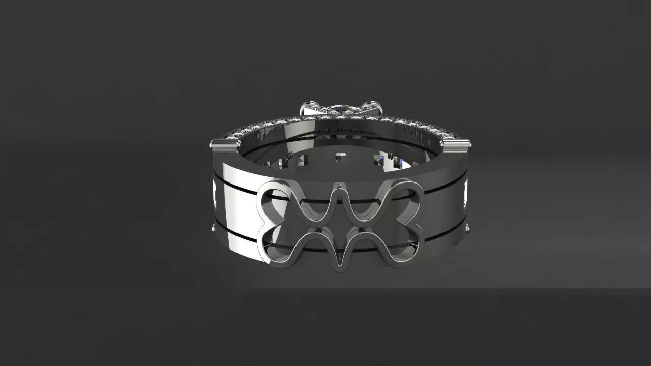 Two-piece ring with a diamond 3D print model_6