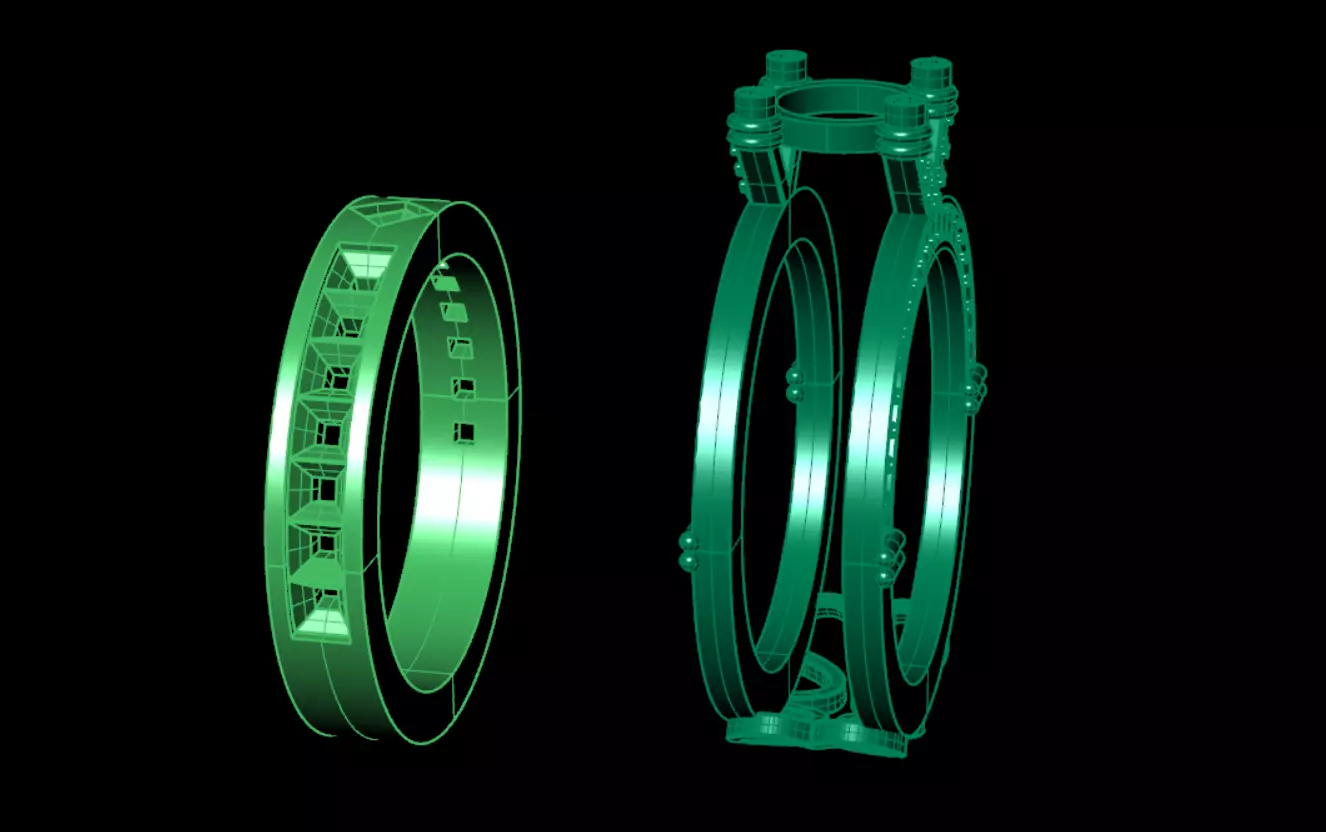 Two-piece ring with a diamond 3D print model_15