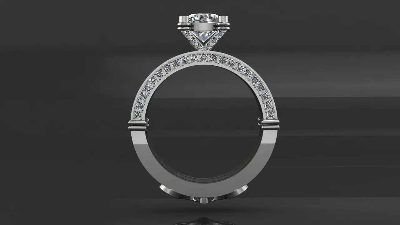 Two-piece ring with a diamond 3D print model_2