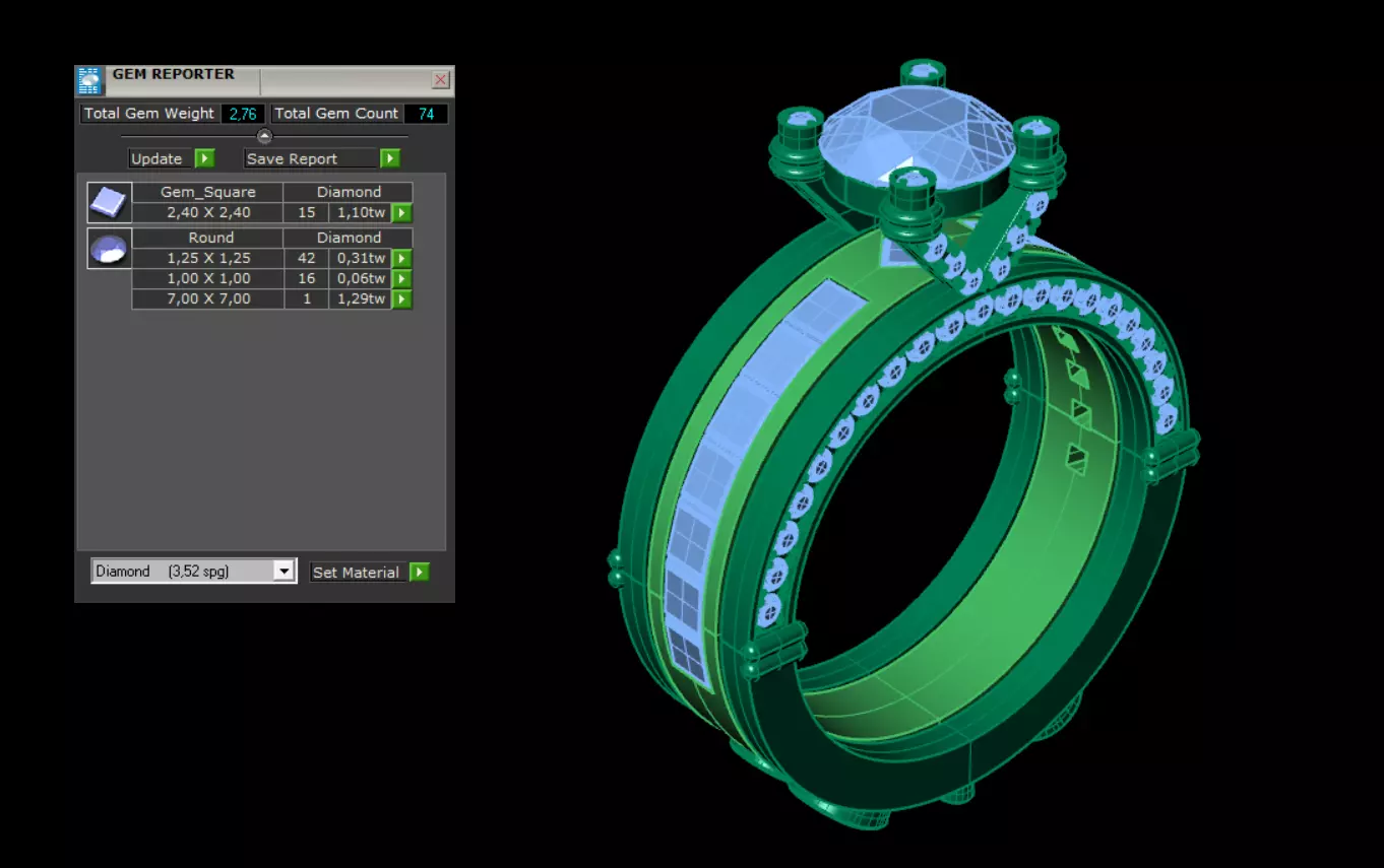 Two-piece ring with a diamond 3D print model_11