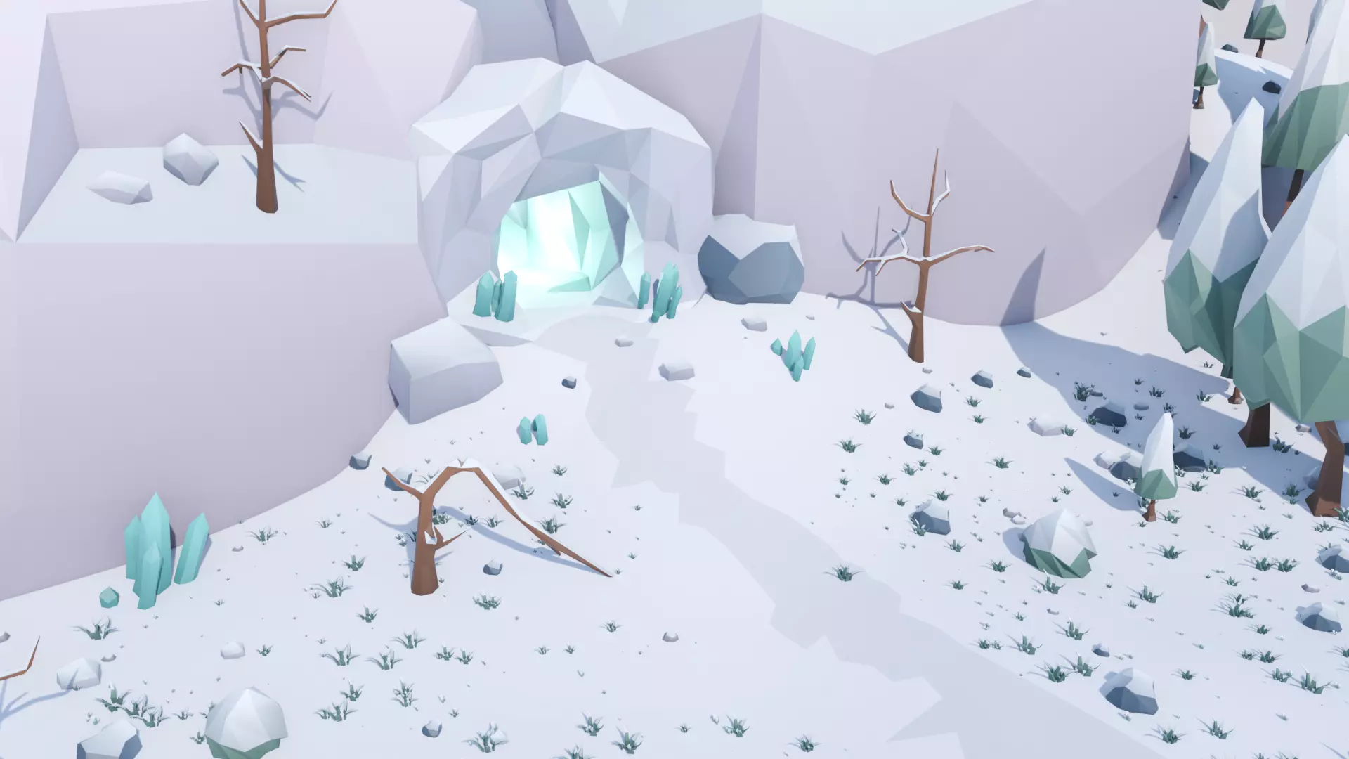 Low Poly Winter Environment Pack Low-poly 3D model_2