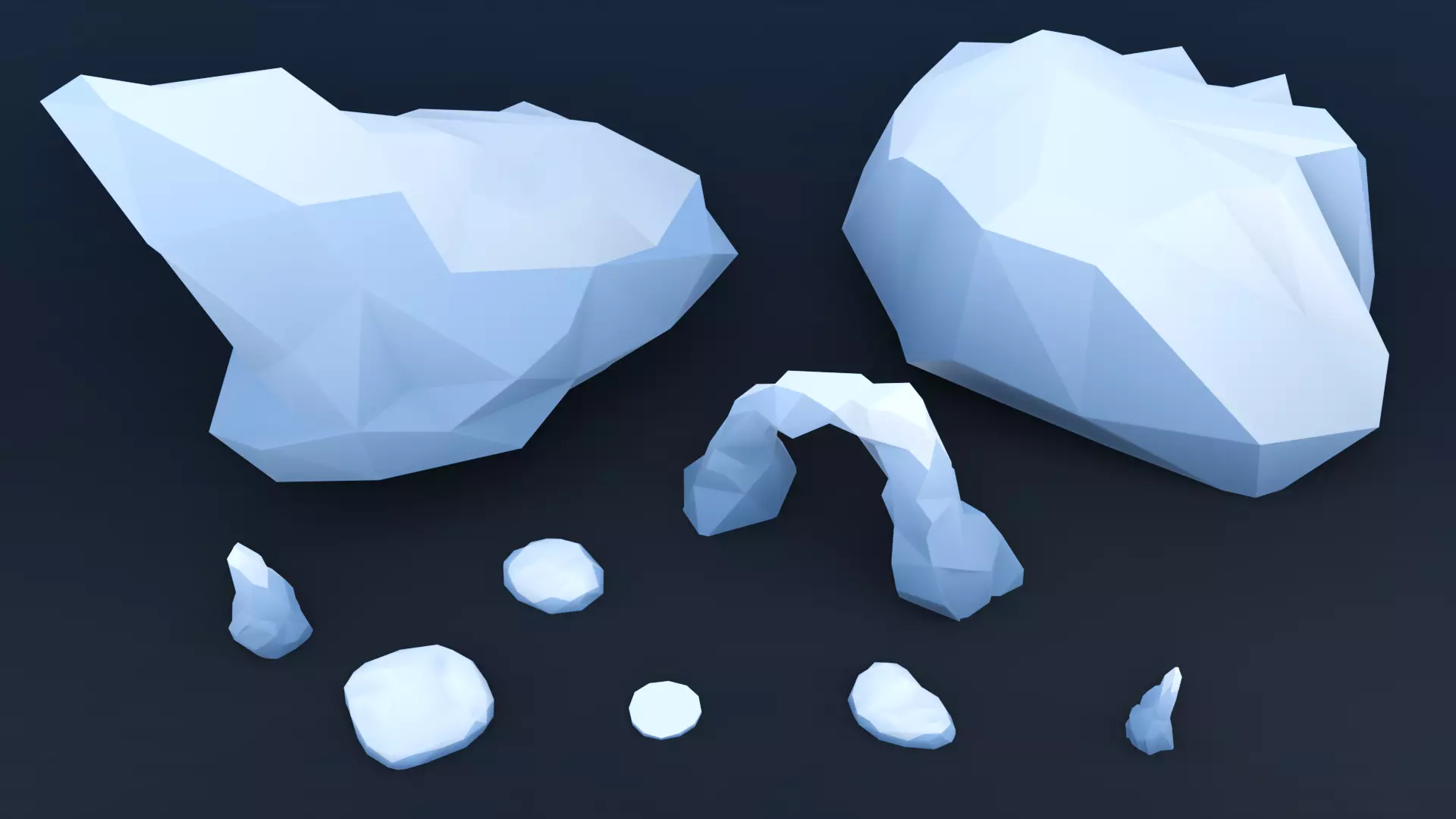 Low Poly Winter Environment Pack Low-poly 3D model_9