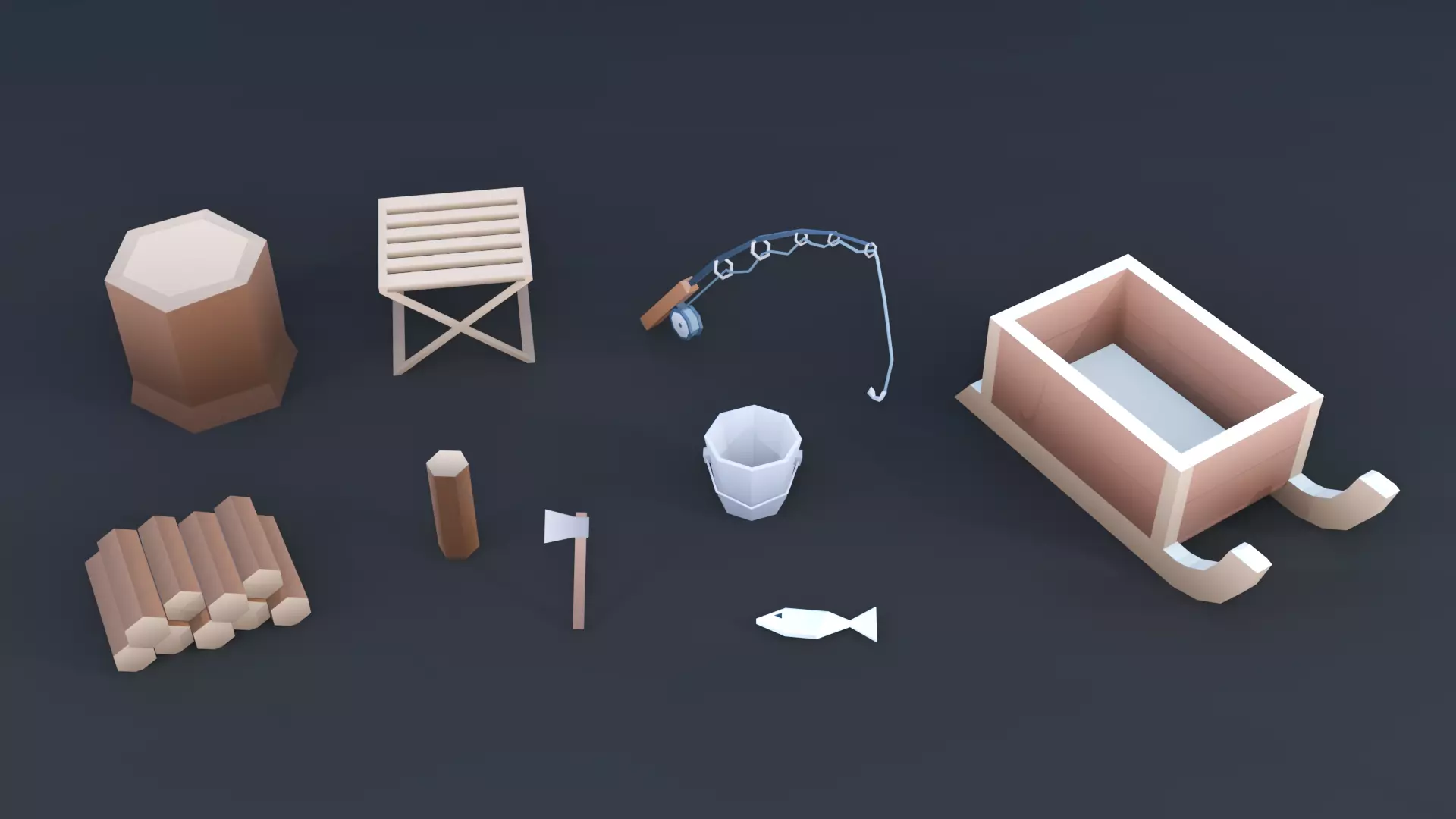 Low Poly Winter Environment Pack Low-poly 3D model_5