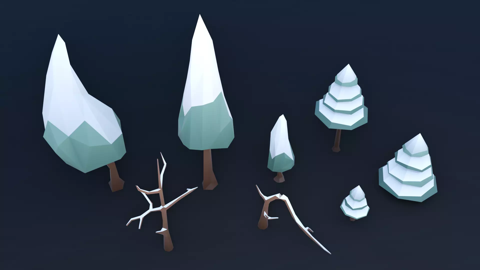 Low Poly Winter Environment Pack Low-poly 3D model_8