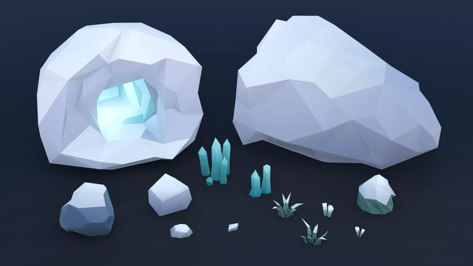 Low Poly Winter Environment Pack Low-poly 3D model_7