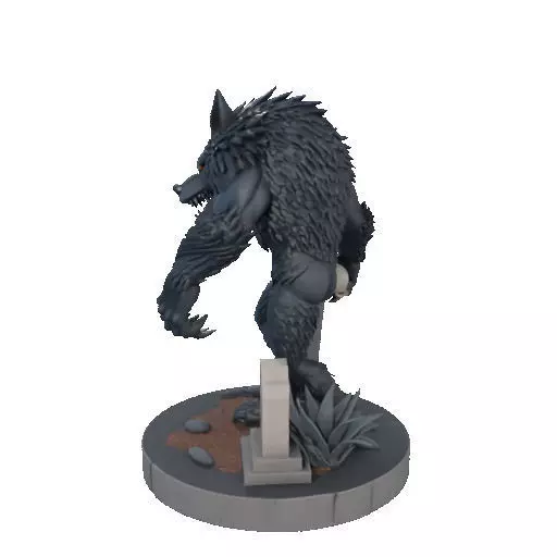 2283 Werewolf Howling with Skull 3D Model magic 3D print model_27