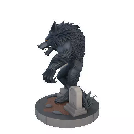 2283 Werewolf Howling with Skull 3D Model magic 3D print model_29
