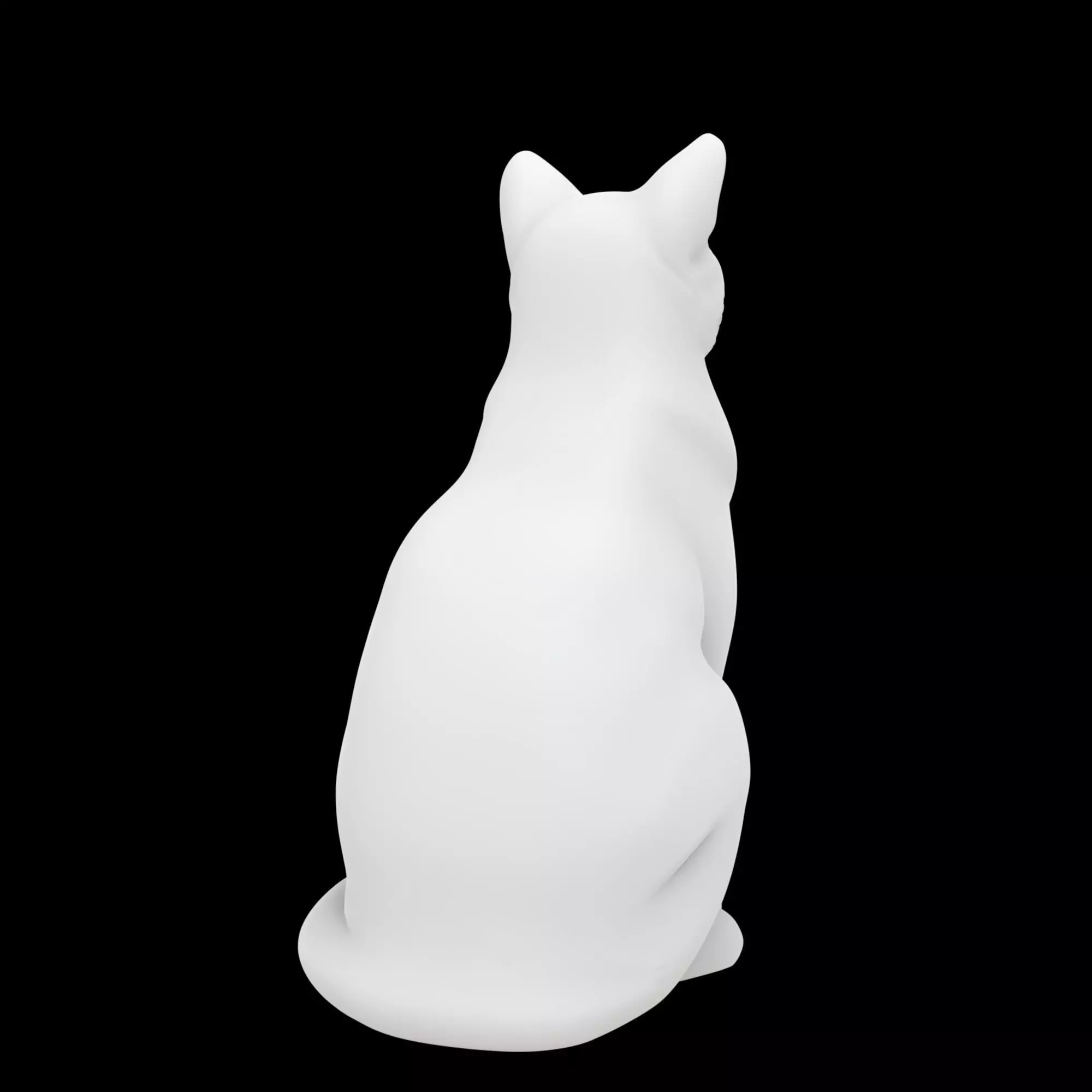 Sitting Cat Statue Dual View 3D print model_5