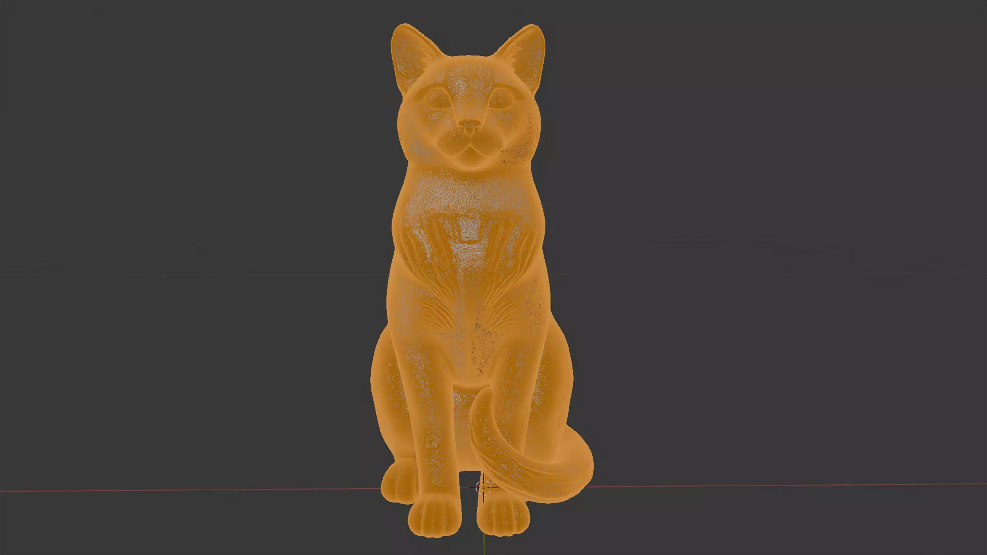 Sitting Cat Statue Dual View 3D print model_8