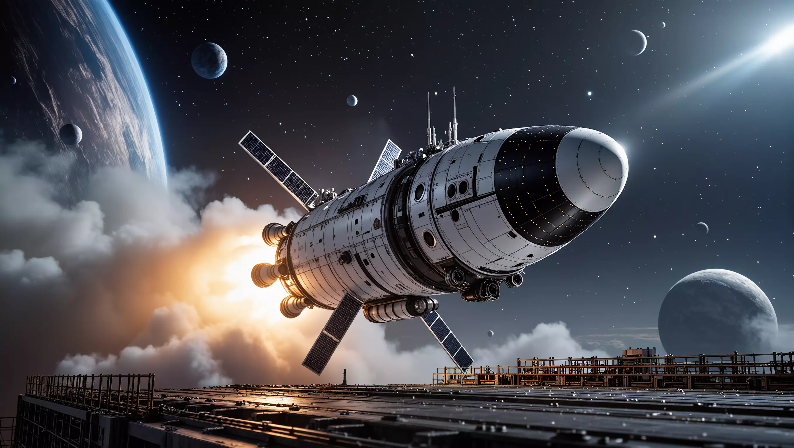 futuristic spaceship 3D model_0