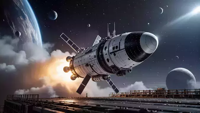 futuristic spaceship 3D model