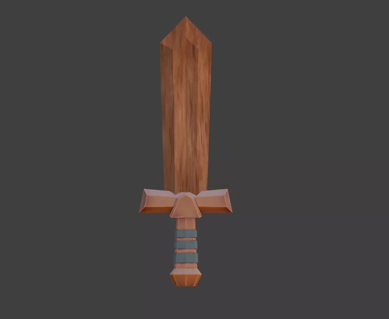 Stylised wood swords low-poly game ready Low-poly 3D model_4