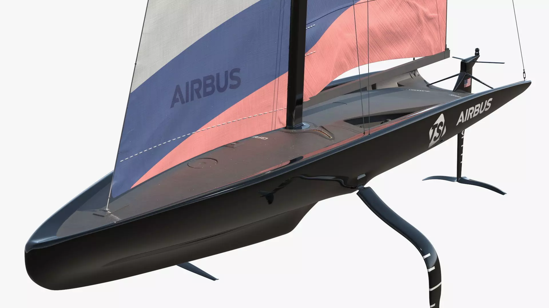 AC75 Hydrofoil Sailboat Airbus Edition 3D model_3