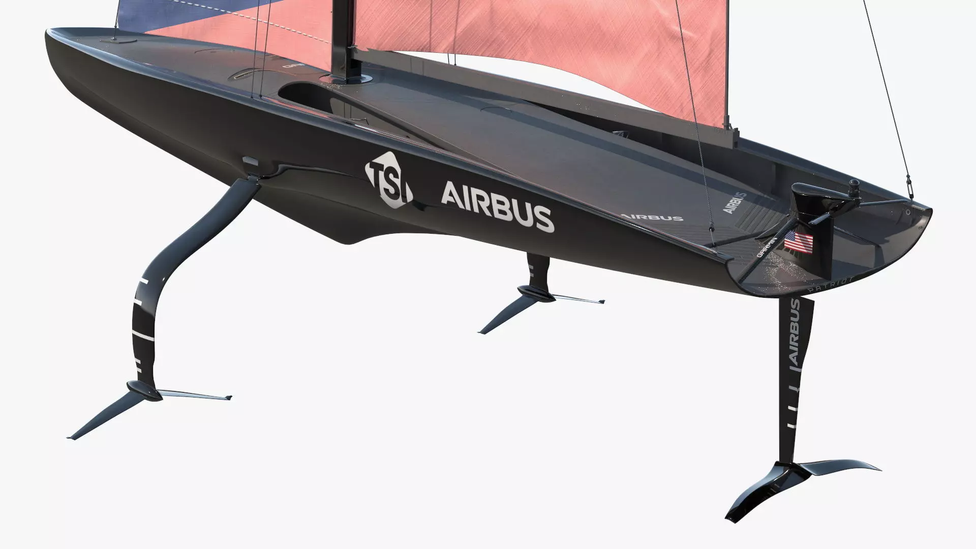 AC75 Hydrofoil Sailboat Airbus Edition 3D model_4