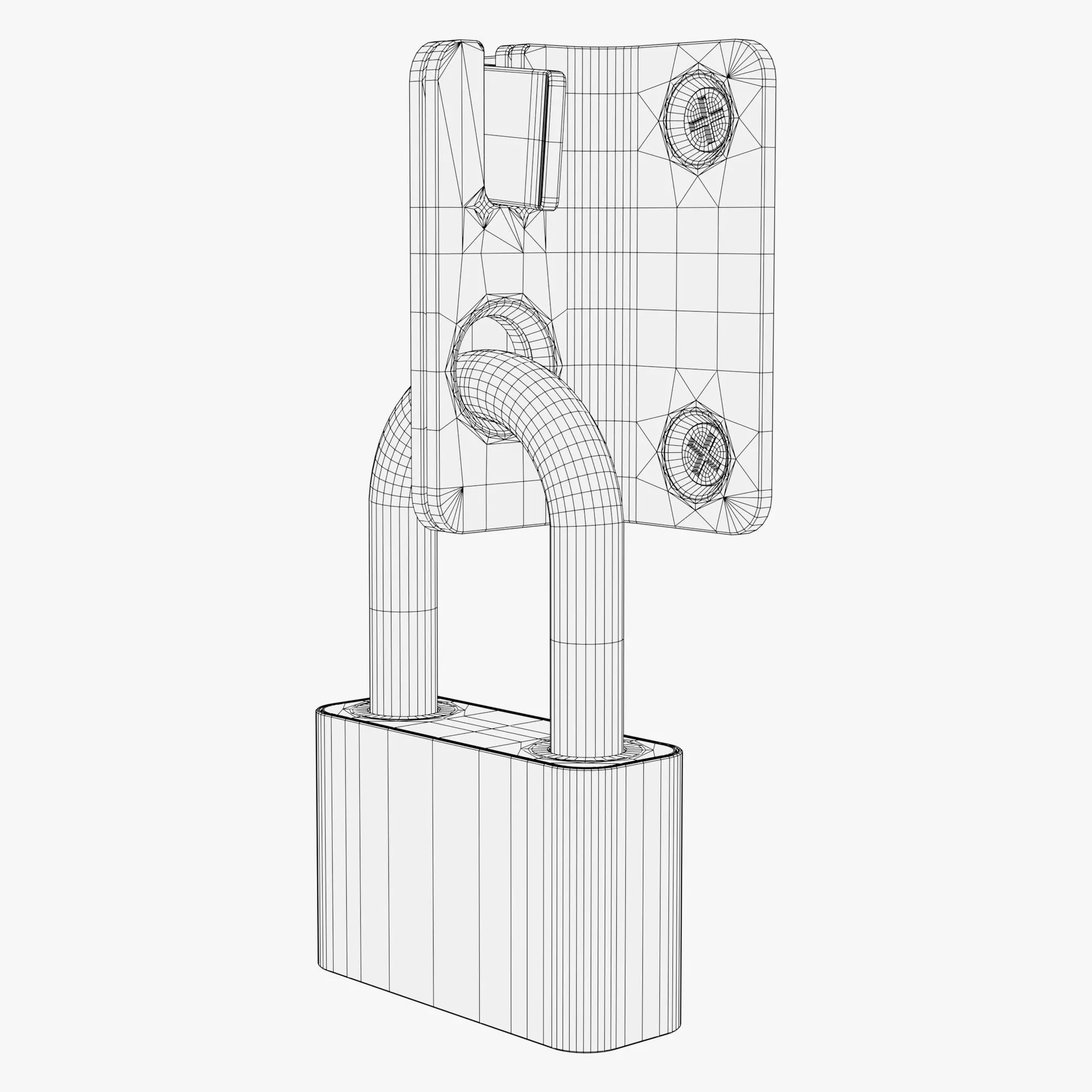 Security Padlock with Hasp Lock M1 3D model_9