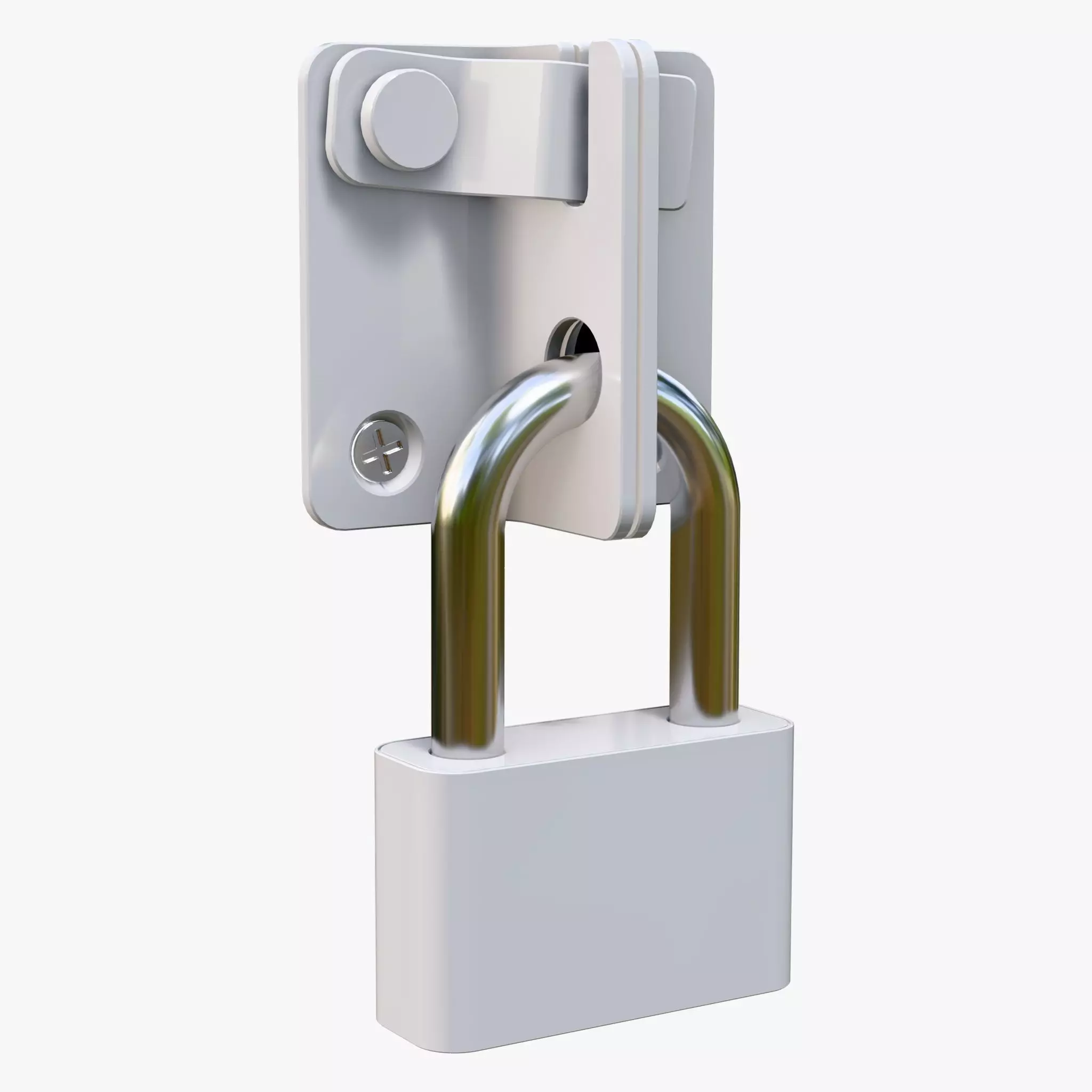 Security Padlock with Hasp Lock M1 3D model_2